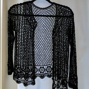 Black crochet cardigan